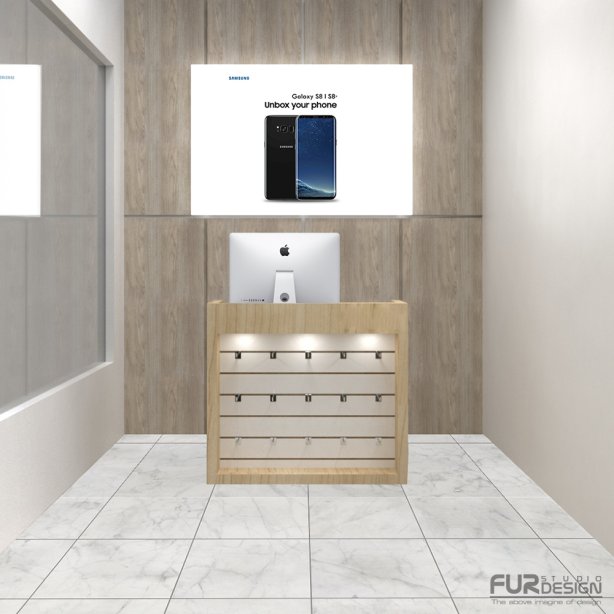 เคาน์เตอร์ ขายสินค้า พร้อมชั้นแขวนสินค้า ( BUDCOU0010001 )